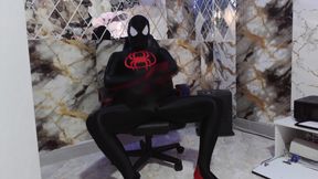 Spiderman Red and Black Shiny Lycra
