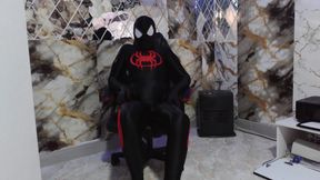 Spiderman Red and Black Shiny Lycra