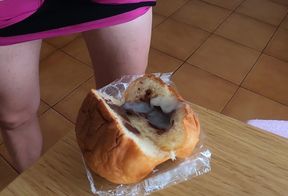 Choco Bun Filled with... Semen! Cum on Food Fetish