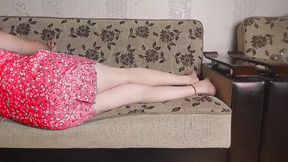 Stunning Sissy Slowly Teasing Body in Neon Lights