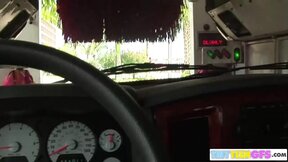 BrookeSkye masturbating tight cunt while in Carwash