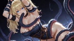 Busty Blonde Corset Slut Deepthroated and Ravaged by Tentacles