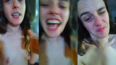 Brunette Witch Sips Herbal Tea While Glazed in Her Personal Victory Garden