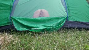 I Spy on My Stepsister Masturbating in a Tent Outside and Shaking with Orgasm - Lesbian-illusion