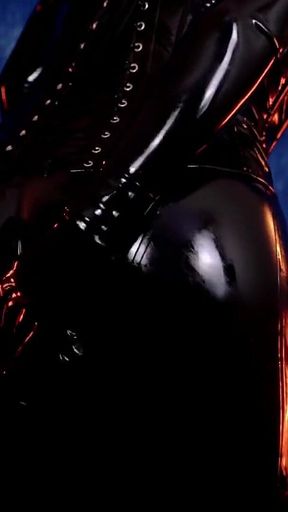 Femdom POV Latex Rubber Mistress Video, on French, Hot Blonde Dominatrix