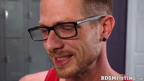 Dominant daddy D Arclyte fist fucks submissive Alex Killian