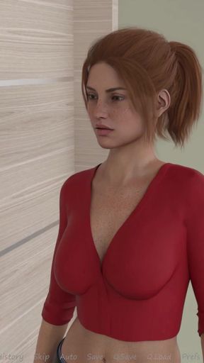 Powerful moment from &quot;My Stepbrother&#039;s Wife #58 - Jennifer was looking at John &#039;s cock while he picked up the towel - Demo&quot;