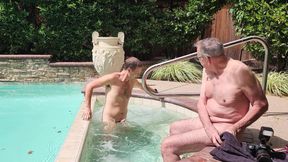 Hot Sex in Hot Tub, Horny Boy and Hung Stepdaddy Jay Taylor Outdoor