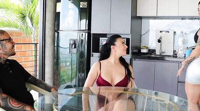My greedy milf sister in law rides my big cock while my wife cooks