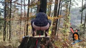 Mom's filthy outdoor piss party: mature milf's anal&#x1F44C; antics with leash-bound butt&#x1F351;