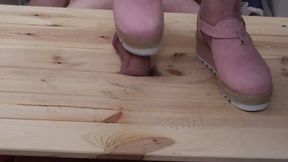 FULL WEIGHT COCK CRUSH IN SHARK TOOTH WEDGES ON THE COCK TABLE WITH CUM SHOT CAM 4 PT2