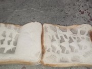 Bread Trample & Crush. See my dirty bootprint on bread, imagine this on your face 👣👣