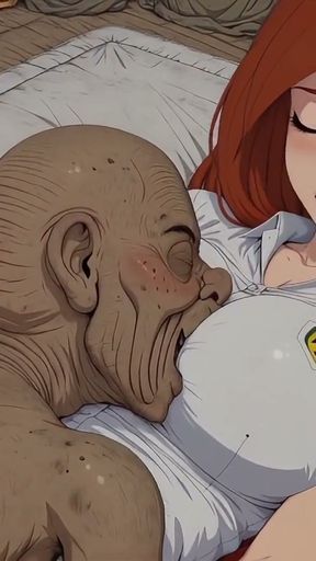 A hot red-haired government clerk apparently wants to visit an ugly man's home to sex -  HD Hentai Video   Clip 1