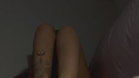 Playful Latina teases with her bare feet while reading