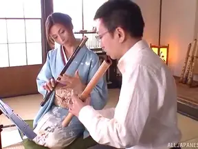 Cuddly Japanese Cowgirl Blows Her Instructor's Pipe Hardcore Sexually