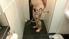 Slave Lettering Marking Anal Hook Dildo Plug Milking Fucked Winch Penis Cage Shower Outdoor Street