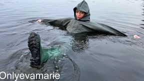 All In One Rubber Waders In Lake