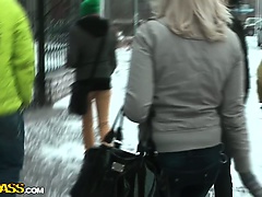 Gorgeous college girls walk around town on the lookout for a hot hardcore adventure