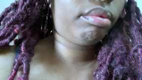 Goddess MXDominion applies Red Lipstick to her Luscious Lips