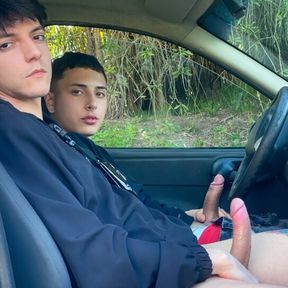 Ride Share Hookup: Horny Twink Picks Up Sexy Passenger and They End Up Fucking Raw