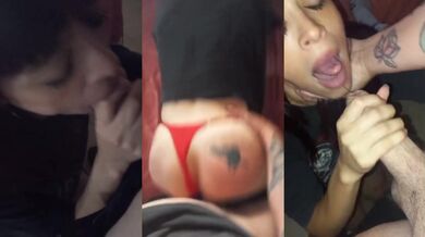 She sucked me so good leche got all over her tatuadas lips