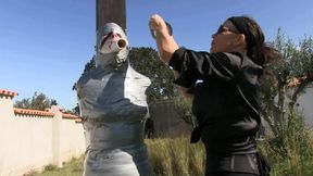 The Spain Files - Triple Layer Full Mummification for Rachel Adams in the spanish Sun - Full Clip SD MP4