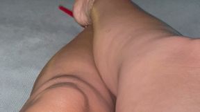 GF Blue Toes In Red Heels JOI