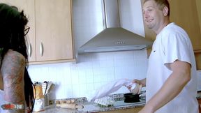 hard and messy fucking in the kitchen with latina milf raquel abril