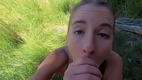 Blonde Public Blowjob with a Big Cock on an ATV