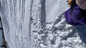 Wild sex on snowy slopes with onlookers (caught) ! They don't stop - Tonny and Mia