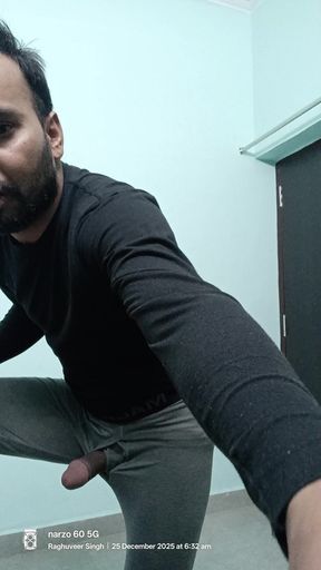 Indian Desi Man Enjoy Shower and Masterbation Show with Neighbour Police Officer