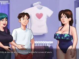 Summertime Saga - Busty MILF shows off her sexy body trying out new bikinis