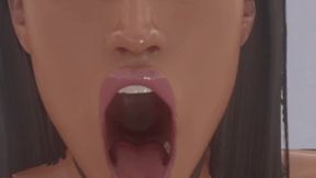 Brunette milf gets a facial and edging joi POV