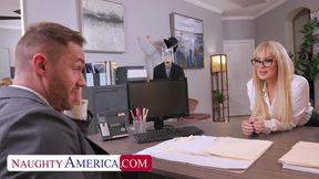 Hot blonde boss Jessica Ryan wants to play with your pickle and balls