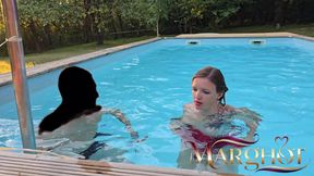 My Cuckold Guy Films a Lover Fucking Me Hard on the Pool Terrace
