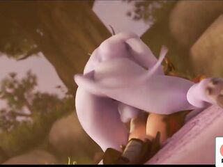 ELF BEAUTY HARD DRILLED BY FUTA DREANEI IN FOREST AND GETTING CREAMPIE - FUTANARI WORLD OF WARCRAFT