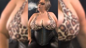 Quick Smoke in Leather Corset
