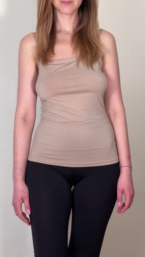 Curious girlfriend strips down to reveal a surprise outfit rating