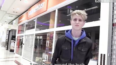 Skinny blond twink picked up in a mall and fucked hard