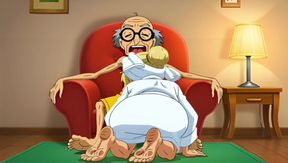 Married Nudist Granny Was Fucked in a Big Ass by Her Husband's Stepbrother Right in the Kitchen - Hentai