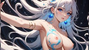 Nude Beauty Making Paint Swirl Like Living Organisms | Artistic Ai Slideshow