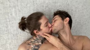 Bulge Rubbing and Dual Handjob Turns Into POV Deepthroat and Bareback Doggy