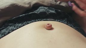 Outie Navel Massage with Feet, Licking, Fingering