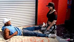 PAWG Saggy Tits Teen let Black Guy fuck her Publicly