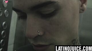 Pierced Latino twink gets wrecked by bare cock