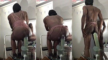 *MEMBERS ONLY* Ass Monkey's Ass lips - Gaysex Bottom Bitch Recieves Deep Anal sex In Panties - Angle 5/6