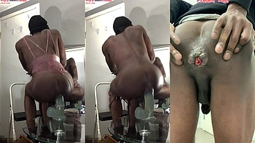 *MEMBERS ONLY* Ass Monkey's Ass lips - Gaysex Bottom Bitch Recieves Deep Anal sex In Panties - Angle 5/6