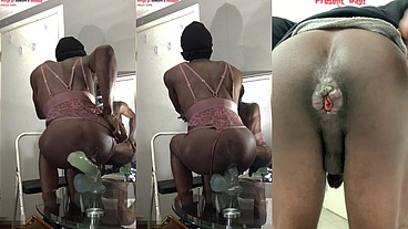 *MEMBERS ONLY* Ass Monkey's Ass lips - Gaysex Bottom Bitch Recieves Deep Anal sex In Panties - Angle 5/6