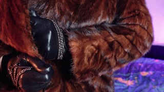 FUR FETISH video: beautiful Mistress tease and seduce. ASMR and JOI.