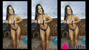 A beldade Analine exibindo seu corpa&ccedil_o para as c&acirc_meras